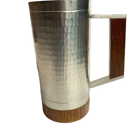 Selangor Hammered Pewter Teak Tankard Mug Royal Stein Danish Modern MidCentury - Picture 2 of 10